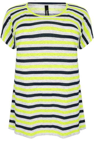 White, Black & Yellow Stripe Top,Plus size clothing,womens plus size clothing,big size ladies dress,plus size
