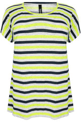 White, Black & Yellow Stripe Top,Plus size clothing,womens plus size clothing,big size ladies dress,plus size
