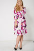 Flower Print Drawstring Waist Dress,Plus size clothing,womens plus size clothing,big size ladies dress,plus size
