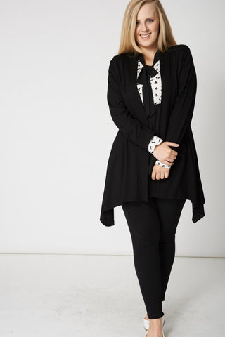 Black Long Sleeve Boyfriend Cardigan,Plus size clothing,womens plus size clothing,big size ladies dress,plus size