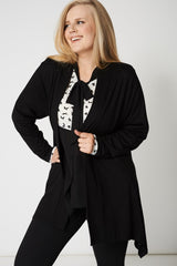 Black Long Sleeve Boyfriend Cardigan