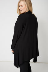 Black Long Sleeve Boyfriend Cardigan