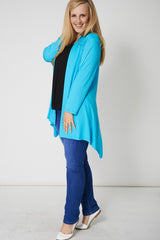 Blue Edge to Edge Waterfall Cardigan