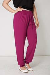 Purple Basic Smooth Trousers
