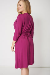 Crossover Purple Belted Dress