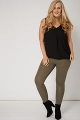 Lightweight Plain Khaki Leggings,Plus size clothing,womens plus size clothing,big size ladies dress,plus size
